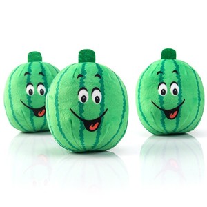 Jouet durable en peluche couineur en forme de pastèque pour chiens et chats, jouet interactif à mâcher de dessin animé pour mâcheurs agressifs - Product Image 3