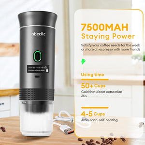 Cafetera Portátil de Cápsulas de Espresso 3 en 1, Recargable, de Calentamiento Rápido, para Acampar al Aire Libre, DG NS - Product Image 1