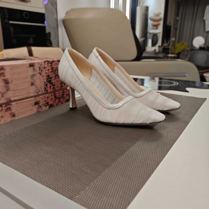 Zapatos de Tacón Jimmy para Mujer, con Malla Transparente y Detalle Fruncido, Elegantes para Bodas, Damas de Honor, Graduaciones y Eventos Especiales - Product Image 2