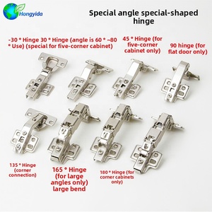 Bisagras de Esquina de Acero Laminado en Frío con Amortiguación Negativa de 45 Grados, 135 Grados, 90 Grados y 180 Grados para Armarios y Roperos - Product Image 3