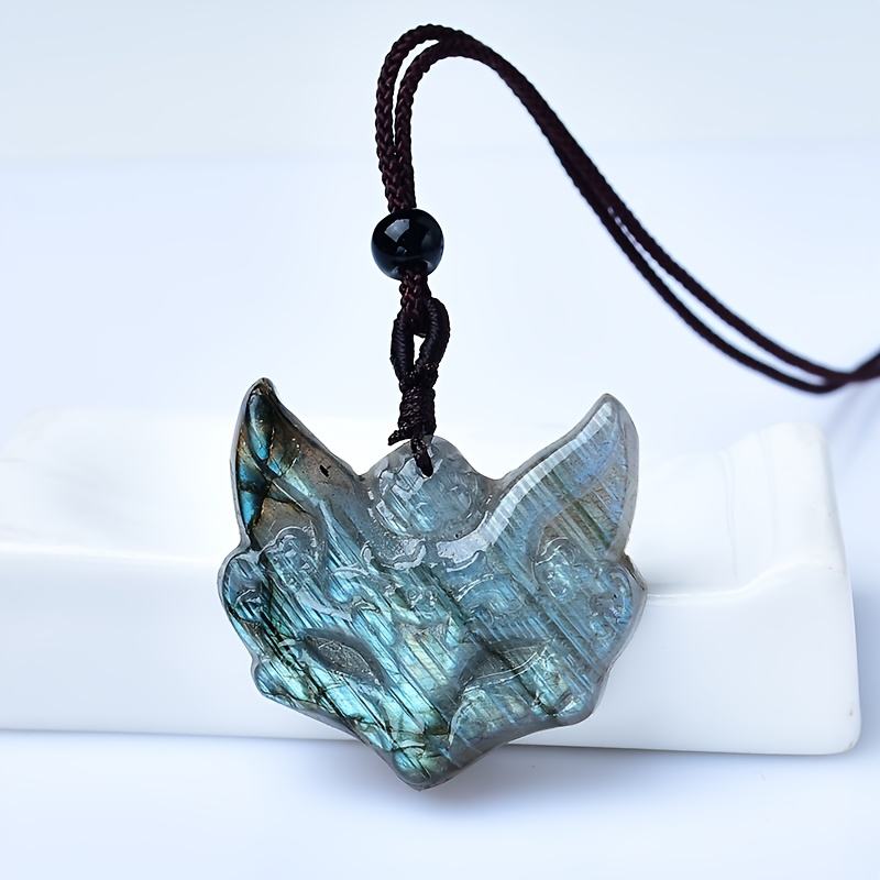 Labradorite fox mask pendant