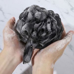 Soft Exfoliating Shower Body Scrubber Black Mesh <b>Bath</b> Loofah with Hanging Strap - Product Image 2