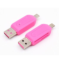 Lector de tarjetas 2 en 1, adaptador USB 2,0 OTG, SD, TF, para teléfono móvil