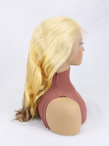 22-inch 13x4 Full Frontal <b>Lace</b> Blonde Body Wave Wig Natural African Braided Human Hair Wig - Product Image 4