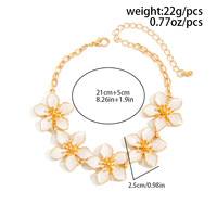Cenda En gros Bracelet de cheville plaqué or style bohème, motif goutte d'eau et pétales de fleurs, style Ins, pour femme, cadeau