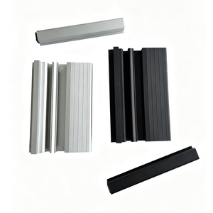 Rail <span class=keywords><strong>de</strong></span> guidage inférieur en aluminium sur mesure pour <span class=keywords><strong>porte</strong></span> <span class=keywords><strong>coulissante</strong></span> pliante avec nervures antidérapantes, argent/noir - Product Image 5