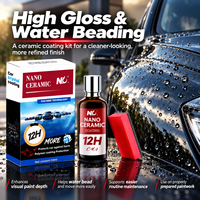 Revêtement céramique nano 50 ml, kit de protection de peinture automobile professionnel pour brillance, effet hydrophobe et detailing automobile