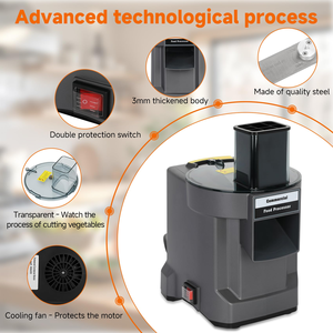 Procesador de Alimentos Eléctrico Comercial y Doméstico de Acero Inoxidable de 2000W, Cortador de Verduras, Picador, Mezclador, de Alta Eficiencia, Libre de BPA - Product Image 2