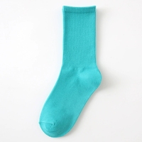 Chaussettes en coton unies décontractées pour femmes, taille unique, avec revers personnalisé, style streetwear, mi-mollet, quatre saisons, vente en gros