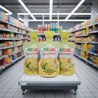 Sachets en plastique personnalisés pour boissons liquides avec paille, pour machine de remplissage de jus en aluminium, pochettes verticales à bec verseur