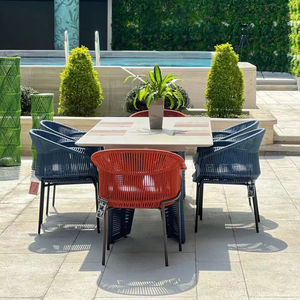 Ensemble de salle à manger d'extérieur commercial, chaises de salle à manger empilables en aluminium, <span class=keywords><strong>table</strong></span> d'extérieur, jardin, patio, restaurant, café, balcon, mobilier - Product Image 1