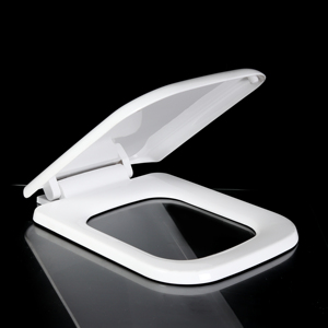 Asiento de Inodoro de PP con Cierre Suave, Forma Cuadrada Alargada, <span class=keywords><strong>Tapa</strong></span> de Inodoro de Plástico Blanco para Baño - Product Image 4