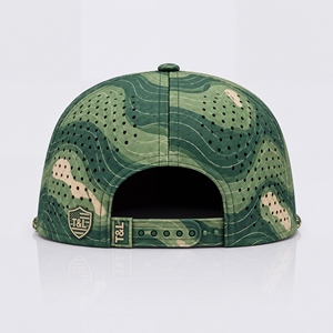 Casquette de golf Topo Camo vert beige imperméable avec patch PVC, cordon, 5 panneaux, perforations laser, respirante, snapback, pour hommes et femmes - Product Image 4