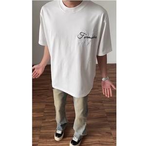 T-shirt d'été pour homme, style américain, nouveau, haut de gamme, noir, à perles, jacquard brodé, lourd, sans manches, vintage, décontracté - Product Image 4