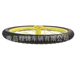 Pneus sans air en mousse PU jaunes Cheng Jin Vehicles 20x1,95 pouces pour chariots à main - Product Image 3