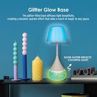 Lampe de bureau LED avec base scintillante, changement de couleur RVB, luminosité réglable 3000K-6500K, rechargeable par USB, taille moyenne pour la maison