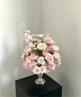 Offre Spéciale – Boules de fleurs artificielles en soie blanches et noires pour centres de table de mariage, arrangements floraux de 50 cm, 60 cm, 70 cm, 80 cm