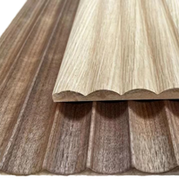 Panneaux muraux rainurés 3D en chêne blanc/noyer, texture bois, placage bois, panneaux muraux ondulés en MDF, norme d'émission de formaldéhyde E1