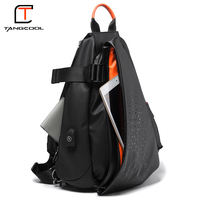 TANGCOOL Sac à bandoulière pour homme avec chargement USB, antivol, résistant à l'eau, sac à dos Oxford pour tablette de 9,7 pouces