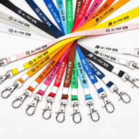 Porte-badge rétractable brodé imprimé coloré et résistant, avec cordon de cou pour carte d'identité, lanières de sublimation personnalisables avec logo