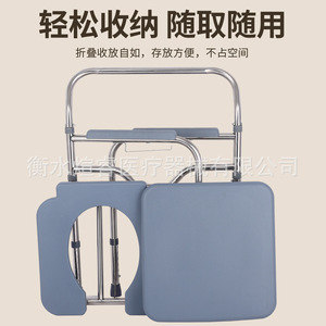 <b>Folding</b> <b>Commode</b> Chair For Elderly And Pregnant Women With Bucket 890 Model Straight Body Design Healthcare Use - Product Image 4