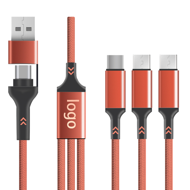 Factory OEM/ODM 60W 3 in 2 Multi Nylon Multiple Charging 3 in 1 Data Cable Fast Usb Charger Cablefor Ip & Sam -sung