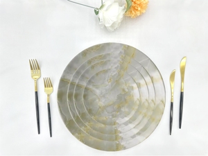 Plates for Restaurant Ceramic <b>Dinner</b> Gold Plated Dinnerware <b>Set</b> <b>White</b> Ceramic Plate - Product Image 5