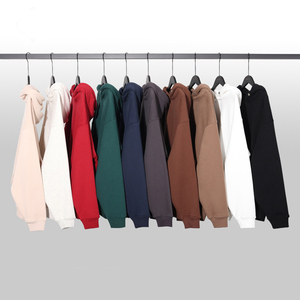 Col à bouton-pression de haute qualité sans ficelle 400 Gsm coton <span class=keywords><strong>pull</strong></span> sur logo personnalisé hommes sweat à capuche vierge - Product Image 2