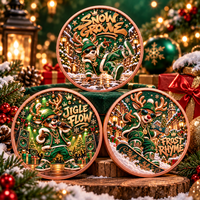 Pièce de monnaie commémorative de Noël personnalisée en cuivre pur 999 de 1 oz, motif renne, boîte cadeau, relief 3D, impression UV, animaux de collection