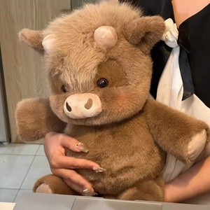 Peluche de Cerdito y Vaca para Dormir, Almohada de Peluche, Muñeco de Poliéster y Algodón PP, de 0 a 24 Meses - Product Image 3