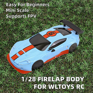 Carrosserie de voiture <span class=keywords><strong>FIRELAP</strong></span> <span class=keywords><strong>1</strong></span>/<span class=keywords><strong>28</strong></span> pour Wltoys & Kyosho Miniq-FPV, compatible FPV 3 canaux, portée de 120 m, prête à l'emploi, tout-terrain, drift, RC extérieur - Product Image 2