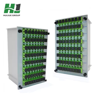 Splitter PLC Single Mode 1x4 HJ Plug-in dengan Adaptor LC/APC, Kaset Pemasangan Cepat untuk Sistem Kotak Kabel Terstruktur, Garansi 2 Tahun