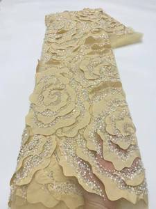 Nhà máy có giá vải ren cô dâu với Thêu đính cườm & sequin tiệc cưới ren lưới công nghệ sequin sáng tạo - Product Image 4