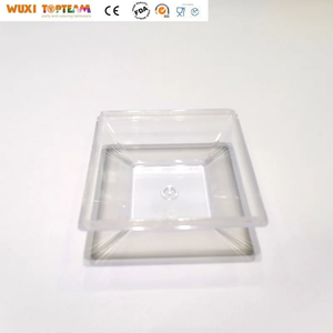 Tasse à pudding en plastique PS transparent lourd avec couvercle Mini vaisselle de service pour fêtes et desserts <span class=keywords><strong>Miniware</strong></span> Crystal Clear - Product Image 2