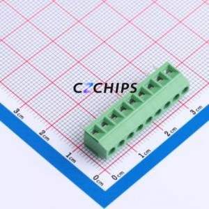 DB125-3.5-9P-GN-S Screw Terminal Block Through hole Component (THT),P=3.5mm Connector 1x9P 3.5mm Green Through Hole - Product Image 1