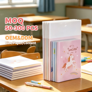 Quantité minimale de commande bas expédition rapide B5 pochette en plastique cahier à couverture rigide 100 feuilles 200 Pages petit design Simple frais pour l'école collège - Product Image 1