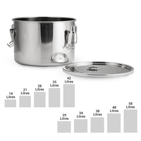 Restaurant & Bar Pot seau en acier inoxydable de 3/5/10/15 gallons pour le stockage des aliments Grand pot de stock scellé en silicone