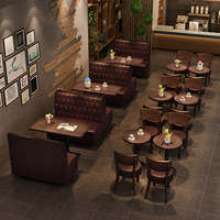 Canapé de restaurant moderne, banquette de café, mobilier commercial, ensemble de chaises en bois, prix de gros usine