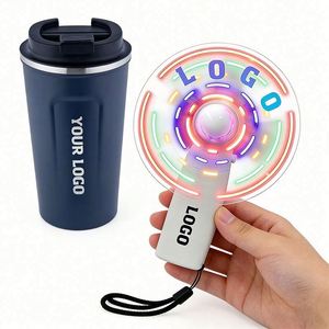 2026 Promo Business Event Advertising Birthday Gift Logo Message Led Wholesale Mini Portable Handheld Fan - Product Image 1