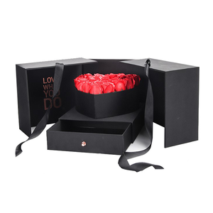 <span class=keywords><strong>Boîte</strong></span> cadeau en carton personnalisée de luxe vide en forme de fleur pour emballage de bijoux et bouquets de fleurs - Product Image 3