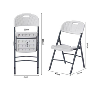Chaises et tables pliantes blanches d'extérieur pour dîner et fête, 58*46*84, chaises de camping, chaises de patio, chaises pliantes pour mariage, événements