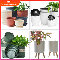 Deepbang Pot Bunga Besar RTS dan OEM, Pot Bunga Kecil Sedang, Pot Tanaman Taman, Pot Bunga Plastik