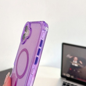 Glitter Clear TPU+<b>PC</b> 3 in 1 Magnetic Phone Case for iPhone 17Pro Max Air 16 15 14 13 12 <b>Wireless</b> Charging Shockproof Bling Cover - Product Image 4