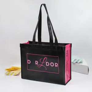 Eco Friendly Fabric Customization Printed Packaging Exhibition Promotion Tote Non Woven Logo Shopping Bag