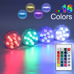 Remote Control RGB Submersible Battery Operated Underwater Outdoor Vase Bowl Garden Party Decoration Led Lamp Pool Light