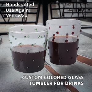 Handmade Borosilicate Colored Glass <strong>Tumbler</strong> 200mL Reusable Customizable European Design Party Size for <strong>Wine</strong> Juice or Water - Product Image 2