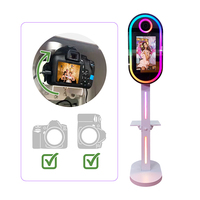 15.6 pouces Photomaton Miroir RVB LED Éclairage Selfie Magique Miroir Ovale Photomaton Avec Appareil Photo et Imprimante Écran Tactile