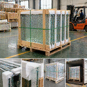 Cloison <span class=keywords><strong>en</strong></span> verre texturé soufflé à chaud, séparateurs modernes <span class=keywords><strong>en</strong></span> verre trempé, matériau de construction pour bureaux sécurisés et privés - Product Image 6