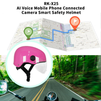 Casque de sécurité intelligent UNLOV RK-X25 avec caméra connectée au téléphone mobile, enregistreur frontal FHD et matériau ABS