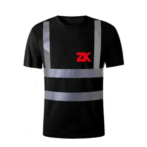 Дешевые высококачественные светоотражающие безопасные футболки черного цвета